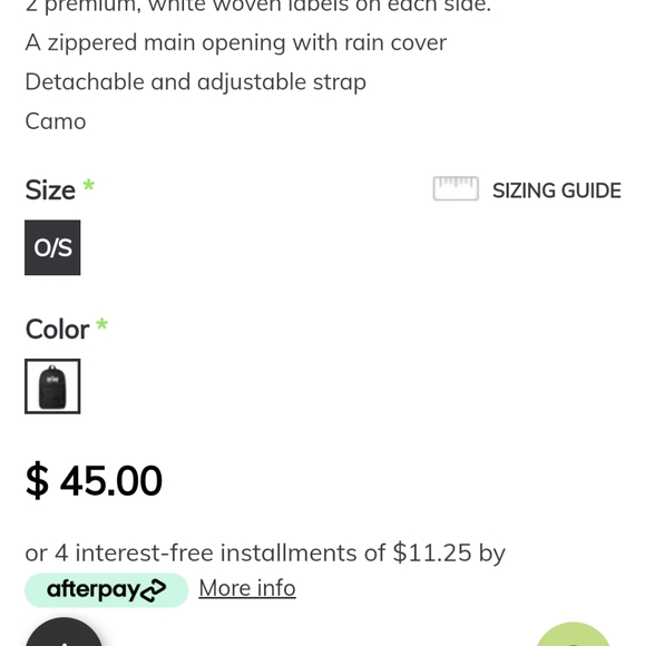 Black back pack - Picture 2 of 2